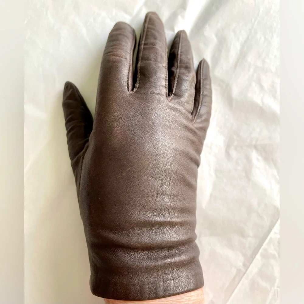 Real Leather Lined Gloves Medium